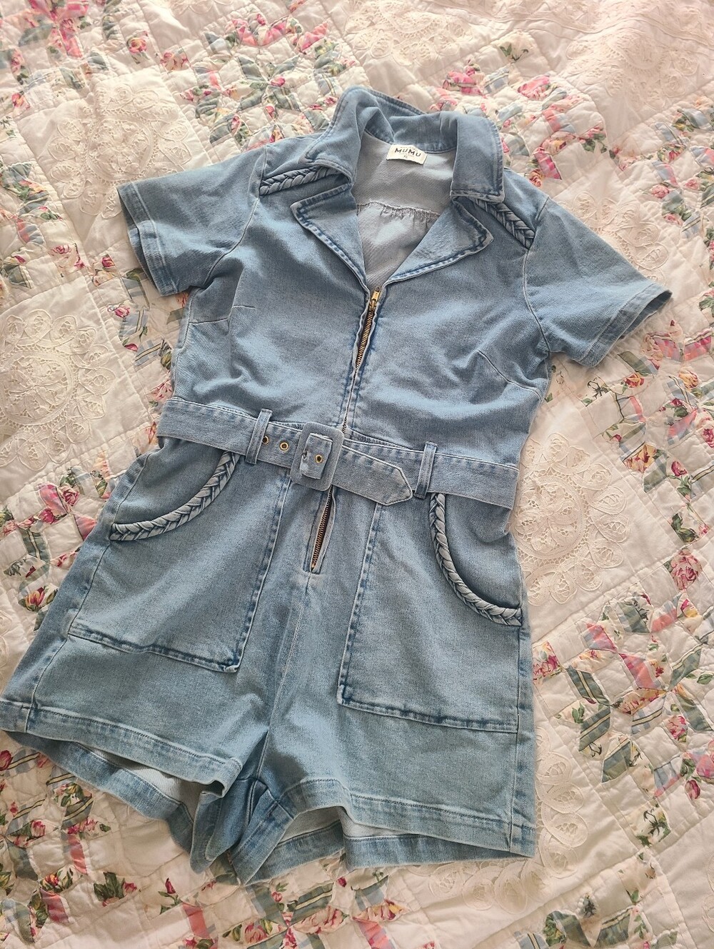 Show Me Your Mumu Outlaw Romper Denim Xl - Picture 6 of 8